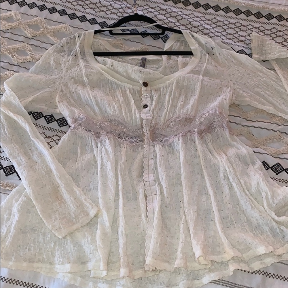 Free people cream top size L